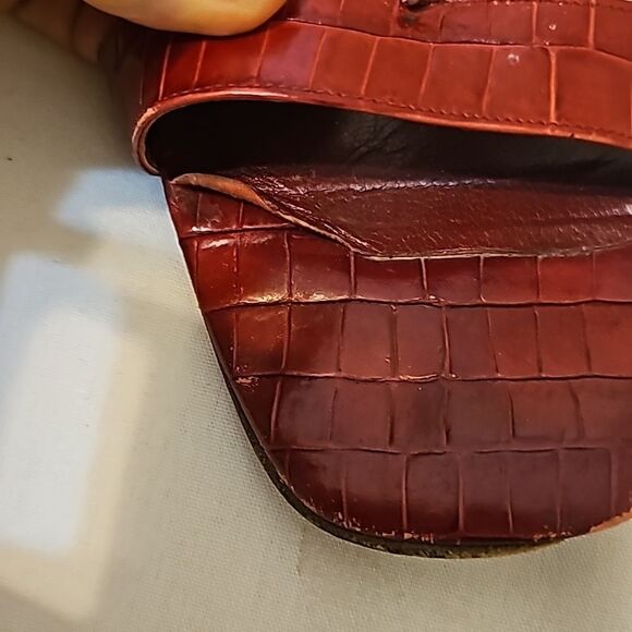 Brighton Trista red leather croc heel sandals 9.5 - Picture 10 of 11